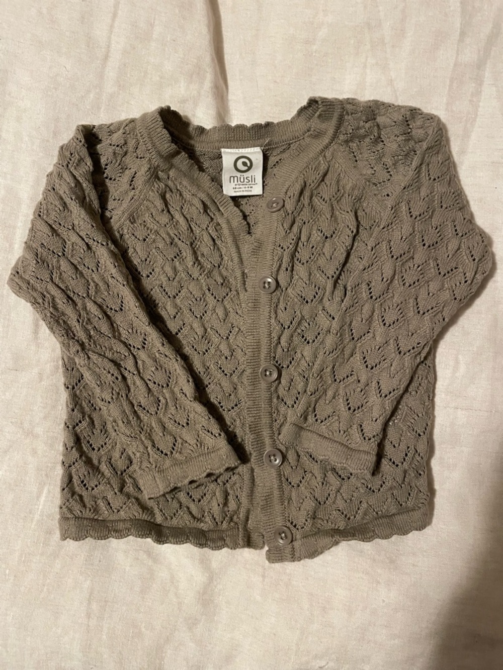 Müsli Organic Knit Cardigan in Taupe